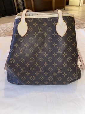 Monogram Canvas Tote with Cream Trim *READ*